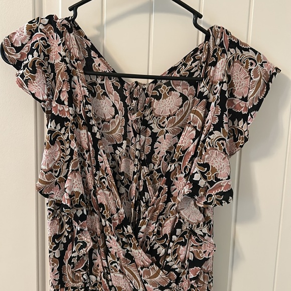 NWT Women black/tan/beige maxi dress with side split & build in shorts. - Picture 2 of 10